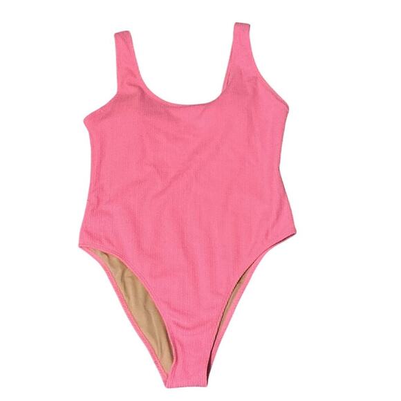 New COTTON-ON Body Scoop Back One-Piece Cheeky Swimsuit Malibu Pink Crinkle XL - Picture 2 of 14